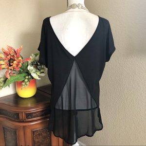2For $20 Mudd Chiffon Back Double V Neck Hi Lo Tee